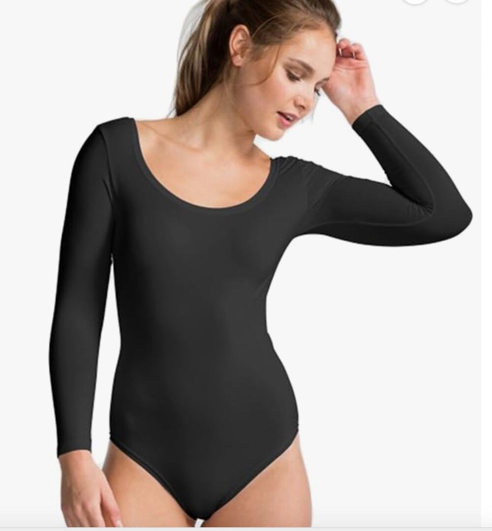 Spanx Long Sleeve Base Body Suit, FS6015, Very Black, XL 60$